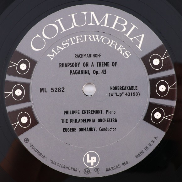 Grieg Rachmaninoff Piano Concerto Entremont Ormandy Rhapsody 12" LP Record 6-Eye - Picture 13 of 16